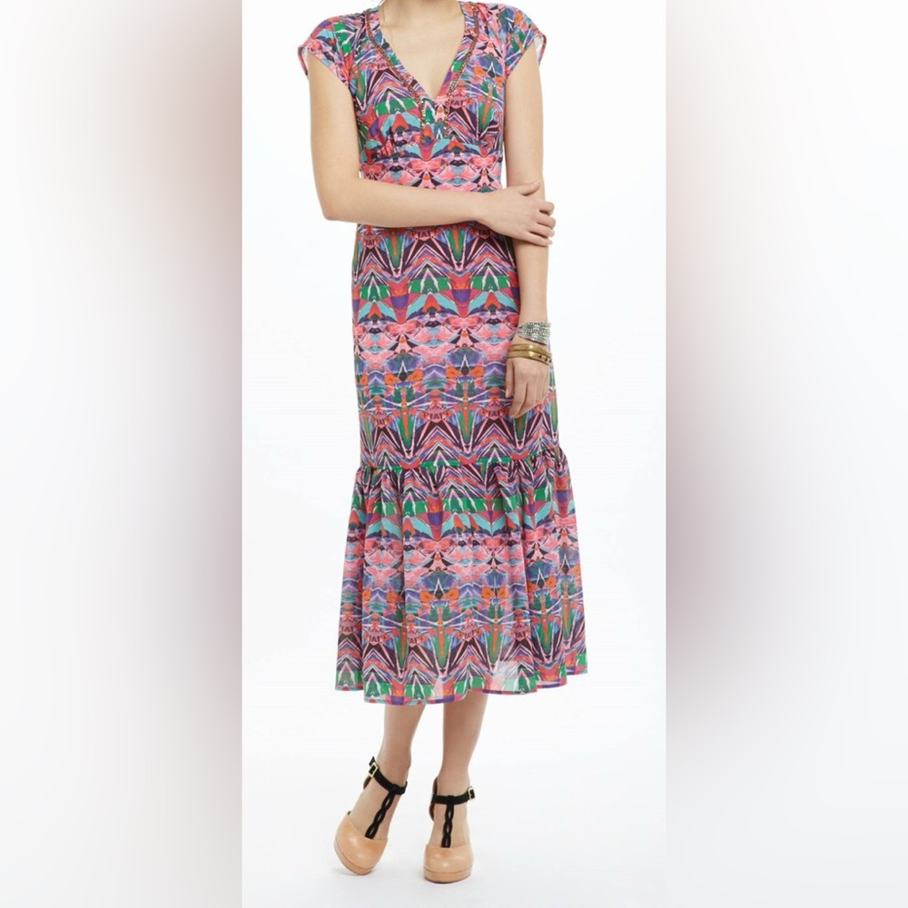 Colorful Geometric Vanessa Virginia Print Maxi Skirt US8